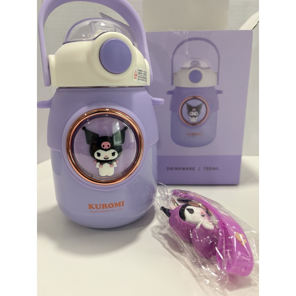 Sanrio Kuromi 700 mL Purple Round Bottle Flip Lid Straw Hot/Cold KU-2319